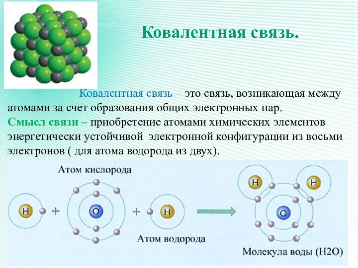 Ковалентная связь. Ковалентная связь – это связь, возникающая между атомами за счет