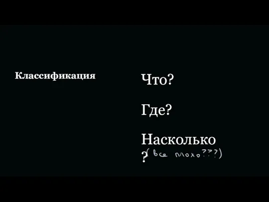 Классификация Где? Что? Насколько?