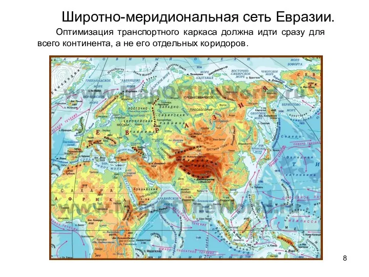 Широтно-меридиональная сеть Евразии. Оптимизация транспортного каркаса должна идти сразу для всего континента,