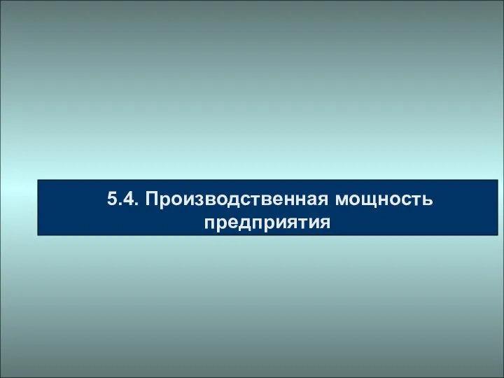 5.4. Производственная мощность предприятия