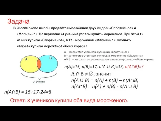 В киоске около школы продается мороженое двух видов: «Спортивное» и «Мальвина». На