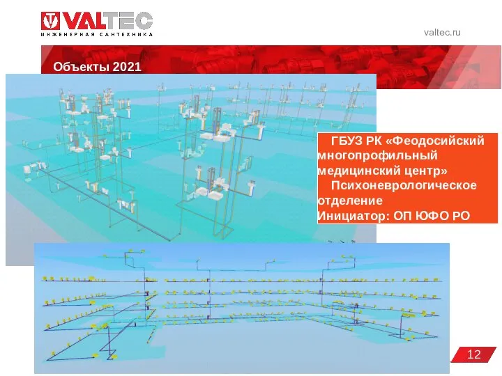 valtec.ru Объекты 2021 12 ГБУЗ РК «Феодосийский многопрофильный медицинский центр» Психоневрологическое отделение Инициатор: ОП ЮФО РО