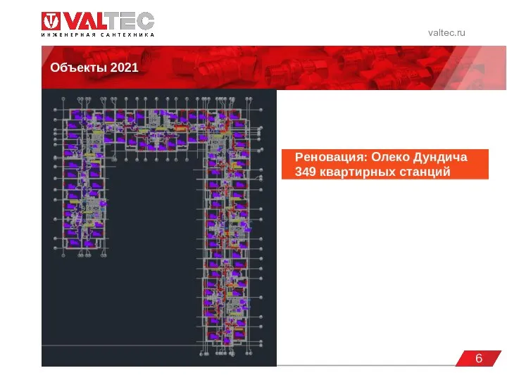 valtec.ru Объекты 2021 6 Реновация: Олеко Дундича 349 квартирных станций