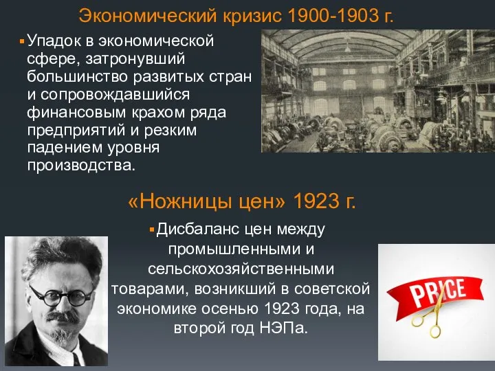 Экономический кризис 1900-1903 г. Упадок в экономической сфере, затронувший большинство развитых стран