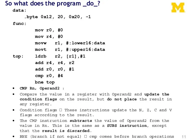 So what does the program _do_? data: .byte 0x12, 20, 0x20, -1