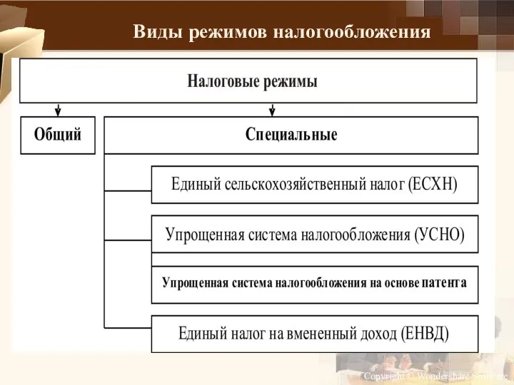 Виды режимов налогообложения