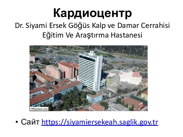 Кардиоцентр Dr. Siyami Ersek Göğüs Kalp ve Damar Cerrahisi Eğitim Ve Araştırma Hastanesi Сайт https://siyamiersekeah.saglik.gov.tr