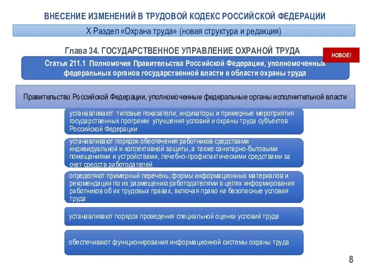 ВНЕСЕНИЕ ИЗМЕНЕНИЙ В ТРУДОВОЙ КОДЕКС РОССИЙСКОЙ ФЕДЕРАЦИИ Статья 211.1 Полномочия Правительства Российской