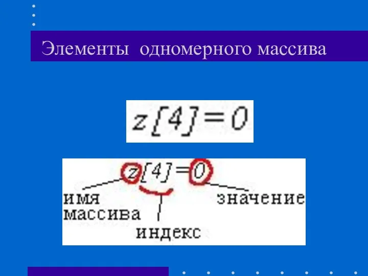 Элементы одномерного массива