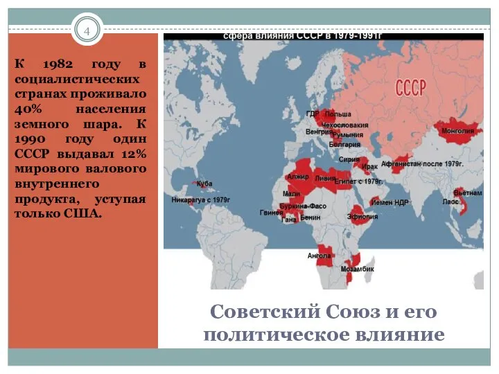 Советский Союз и его политическое влияние К 1982 году в социалистических странах