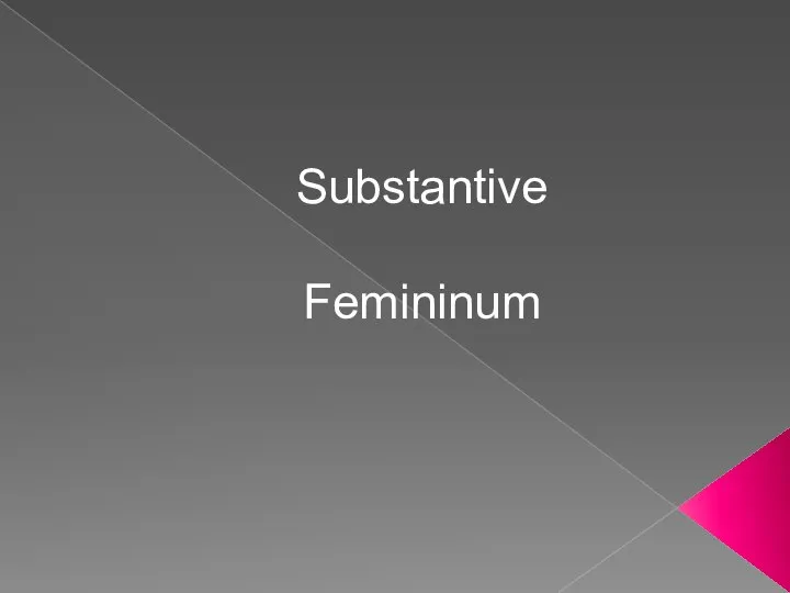 Substantive Femininum
