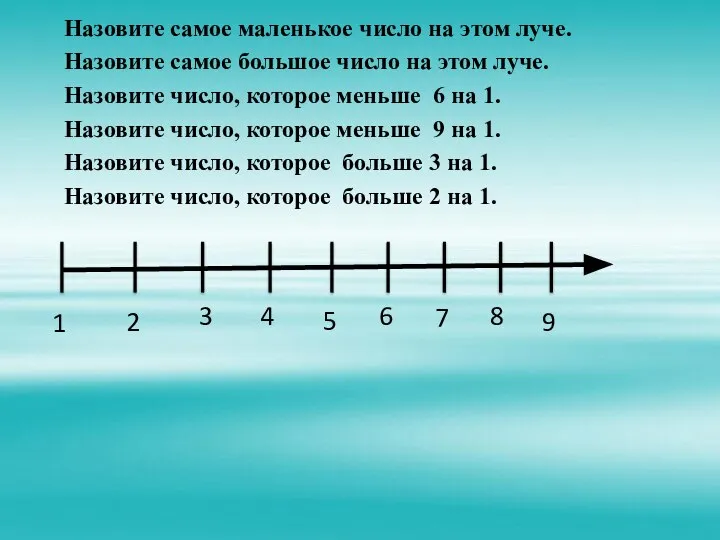 Назовите самое маленькое число на этом луче. Назовите самое большое число на