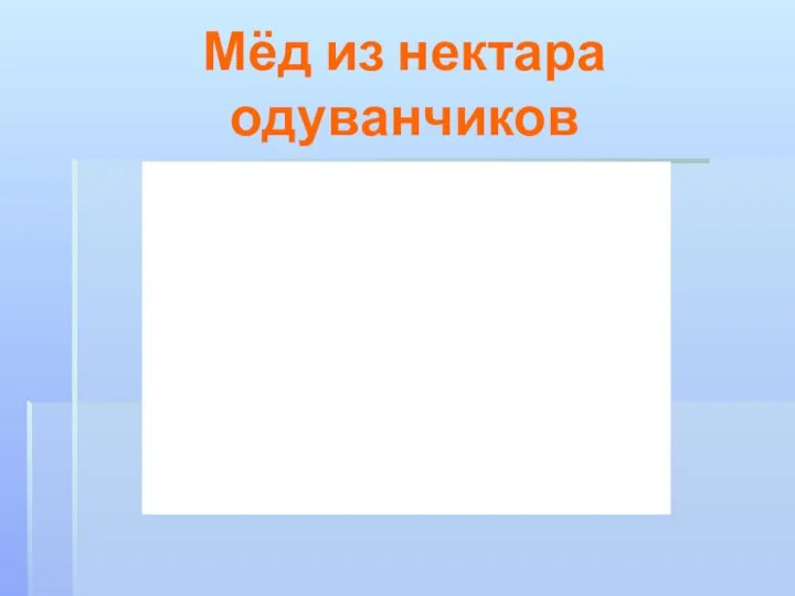 Мёд из нектара одуванчиков