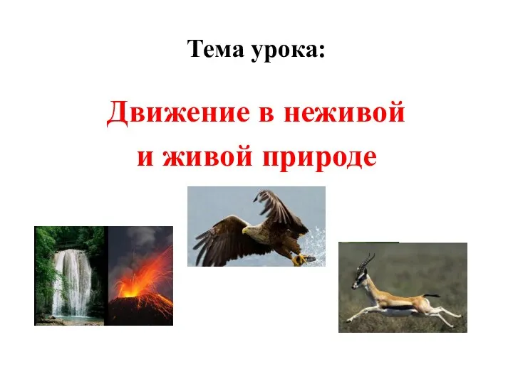 Тема урока: Движение в неживой и живой природе