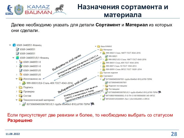 Назначения сортамента и материала 11.08.2022 Далее необходимо указать для детали Сортамент и