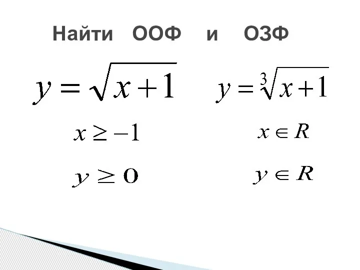 Найти ООФ и ОЗФ