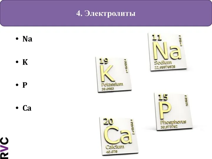 4. Электролиты Na K P Ca