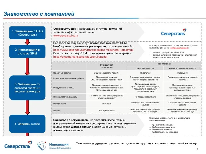 Ознакомиться с информацией о группе компаний на нашем официальном сайте: www.severstal.com Все