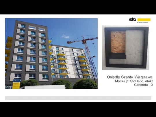 Osiedle Szanty, Warszawa Mock-up: StoDeco, efekt Concrete 10