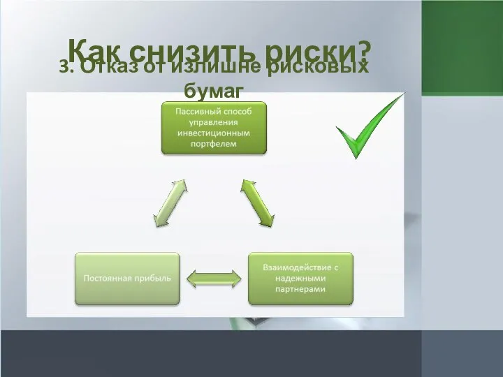 Как снизить риски? 3. Отказ от излишне рисковых бумаг