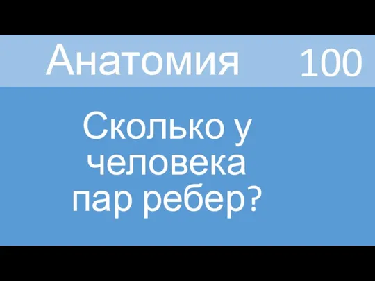 Анатомия Сколько у человека пар ребер? 100