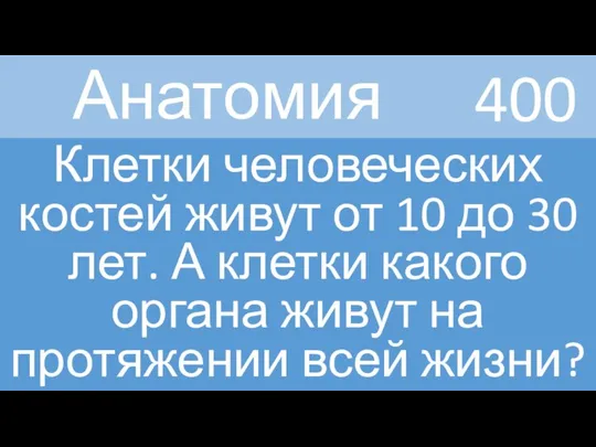 Анатомия Клетки человеческих костей живут от 10 до 30 лет. А клетки