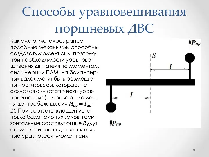 Способы уравновешивания поршневых ДВС