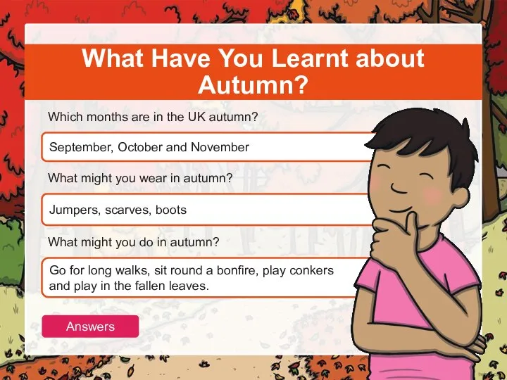September, October and November What Have You Learnt about Autumn? Which months
