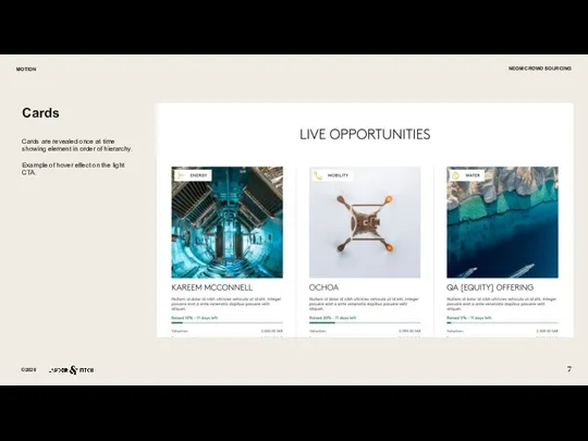 MOTION NEOM CROWD SOURCING Cards Cards are revealed once at time showing