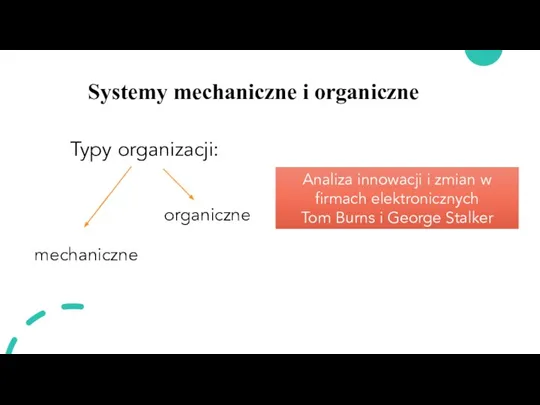 Systemy mechaniczne i organiczne Typy organizacji: Analiza innowacji i zmian w firmach