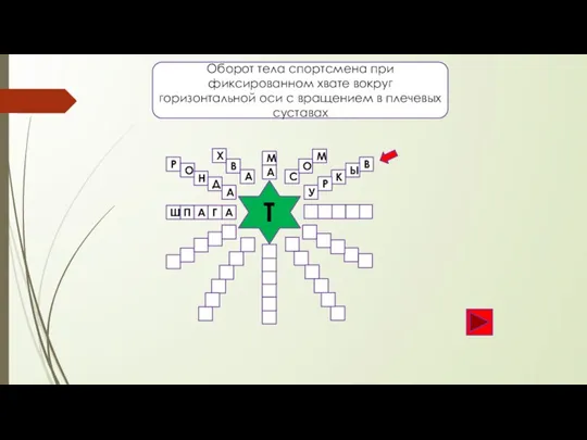 Ш П А Г А Оборот тела спортсмена при фиксированном хвате вокруг