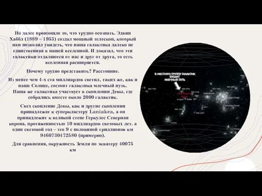Но далее произошло то, что трудно осознать. Эдвин Хаббл (1889 – 1953)