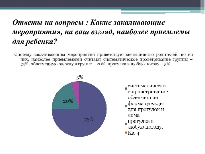 Ответы на вопросы : Какие закаливающие мероприятия, на ваш взгляд, наиболее приемлемы