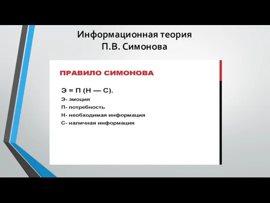 Информационная теория П.В. Симонова