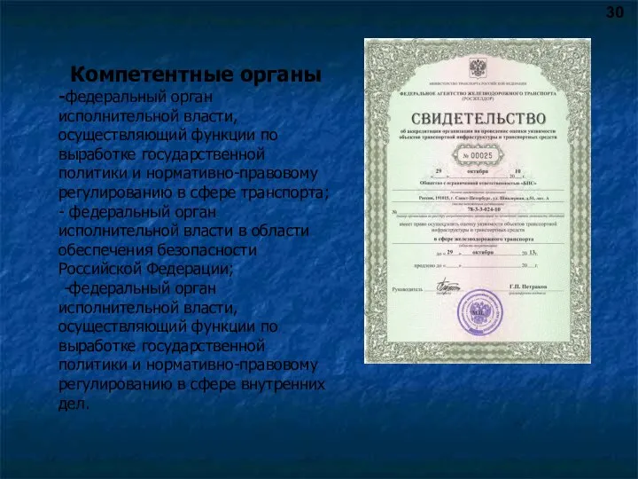 Компетентные органы -федеральный орган исполнительной власти, осуществляющий функции по выработке государственной политики