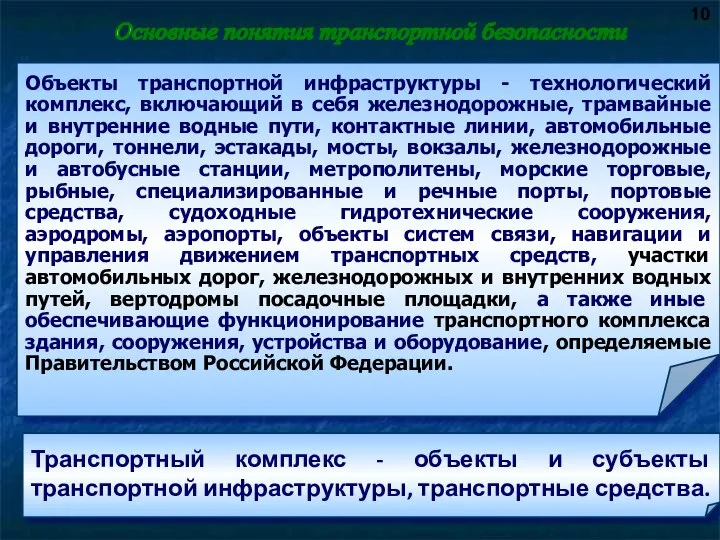 Объекты транспортной инфраструктуры - технологический комплекс, включающий в себя железнодорожные, трамвайные и