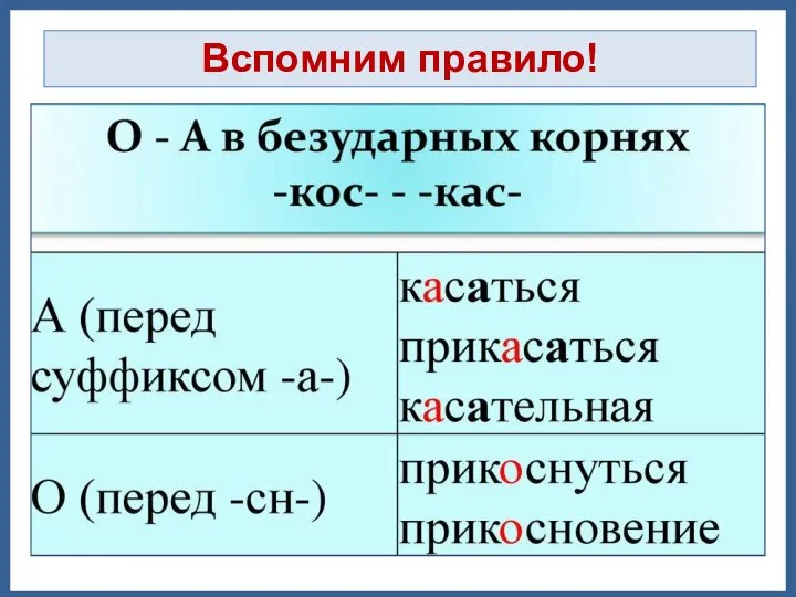 Вспомним правило!