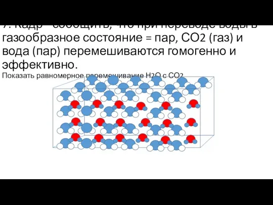 7. Кадр - сообщить, что при переводе воды в газообразное состояние =