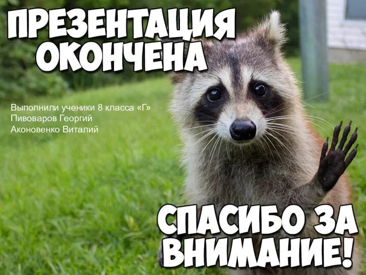 Выполнили ученики 8 класса «Г» Пивоваров Георгий Аконовенко Виталий