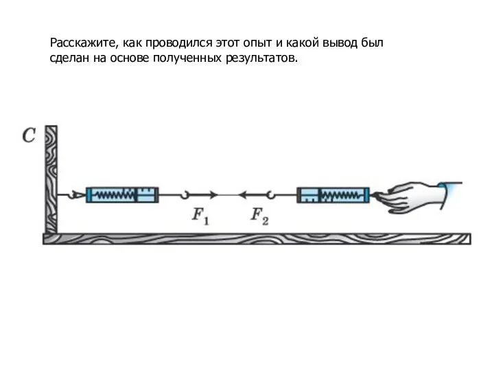 Третий закон Ньютона Расскажите, как проводился этот опыт и какой вывод был