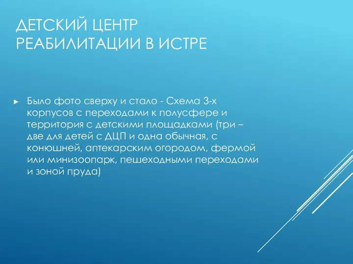 ДЕТСКИЙ ЦЕНТР РЕАБИЛИТАЦИИ В ИСТРЕ Было фото сверху и стало - Схема