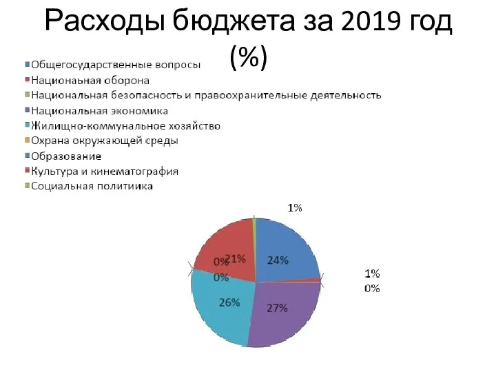 Расходы бюджета за 2019 год (%)