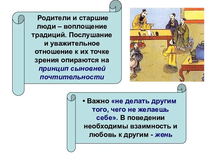 Родители и старшие люди – воплощение традиций. Послушание и уважительное отношение к