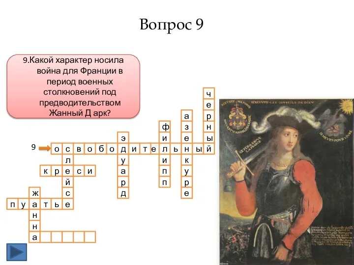 9.Какой характер носила война для Франции в период военных столкновений под предводительством