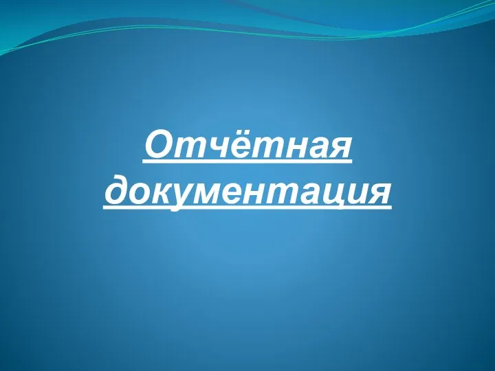 Отчётная документация