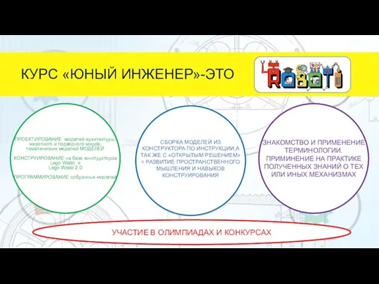 КУРС «ЮНЫЙ ИНЖЕНЕР»-ЭТО ПРОЕКТИРОВАНИЕ моделей архитектуры, животного и подводного миров, тематических моделей