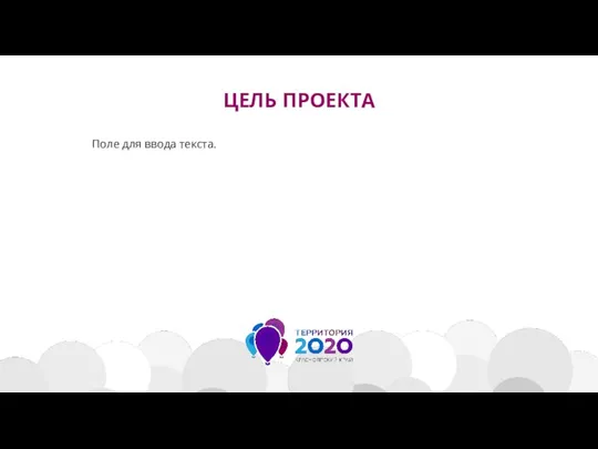 ЦЕЛЬ ПРОЕКТА Поле для ввода текста.