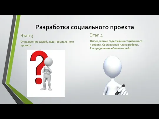 Разработка социального проекта Этап 3 Определение целей, задач социального проекта. Этап 4