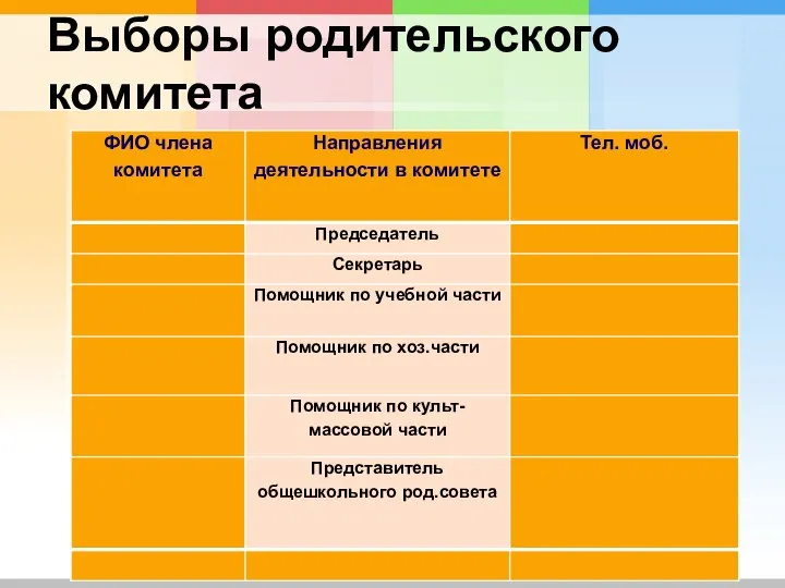 Выборы родительского комитета