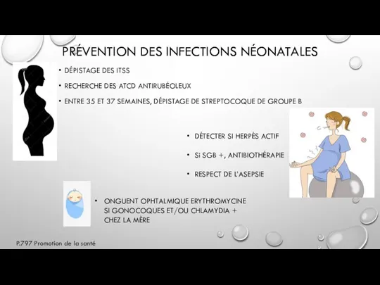 PRÉVENTION DES INFECTIONS NÉONATALES DÉPISTAGE DES ITSS RECHERCHE DES ATCD ANTIRUBÉOLEUX ENTRE